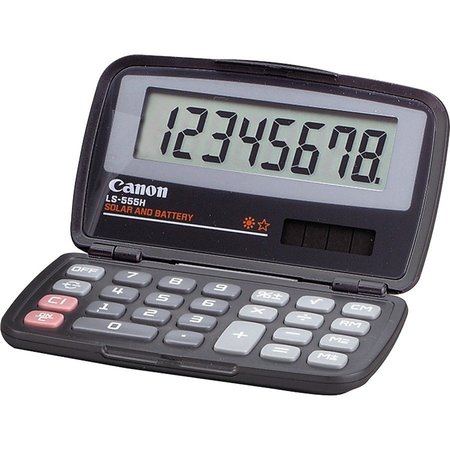 CANON 8-Dgt Fold Pocket Calculator, Dual Pwr, 4-1/3"x2-2/3"x3/5", CCL CNMLS555H